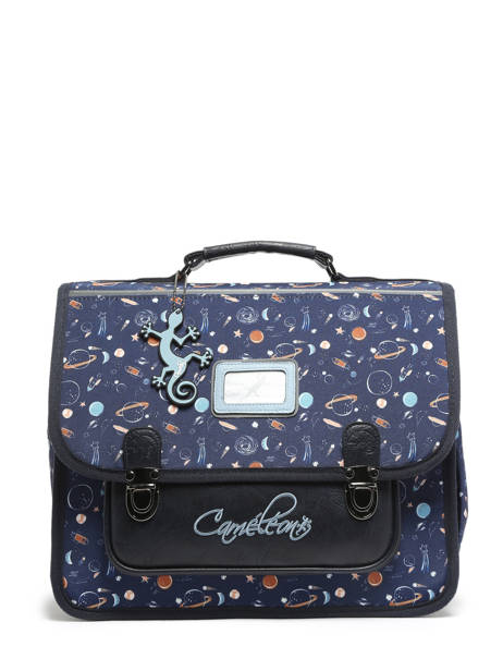 Cartable Enfant 2 Compartiments Cameleon Bleu retro CA35 vue secondaire 7