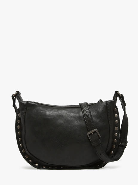 Sac Bandoulière Barcelone Cuir Basilic pepper Noir barcelone BBAC05 vue secondaire 4