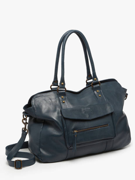 Sac Porté épaule A4 Cow Cuir Basilic pepper Bleu cow BCOW78 vue secondaire 2