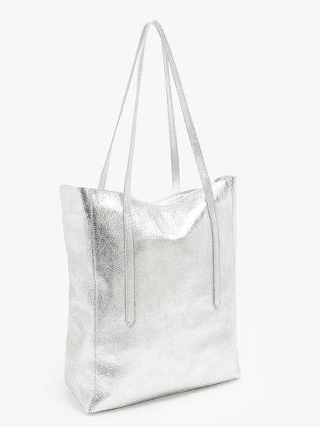 Sac Porté épaule A4 Nine Cuir Milano Argent nine NI24111 vue secondaire 2