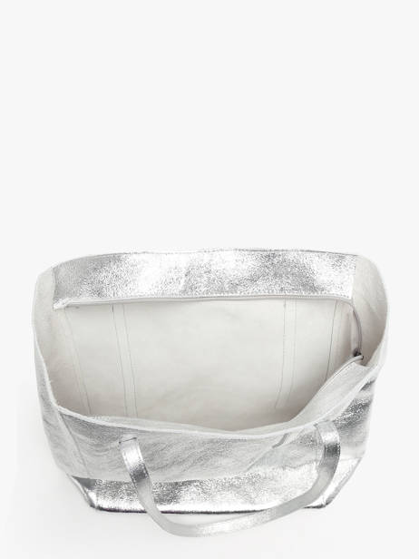 Sac Porté épaule A4 Nine Cuir Milano Argent nine NI24111 vue secondaire 3