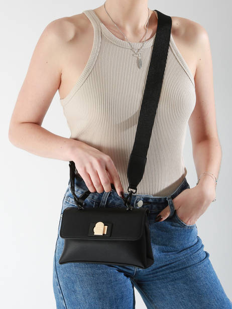 Sac Bandoulière Saffiano David jones Noir saffiano CM7211H vue secondaire 1