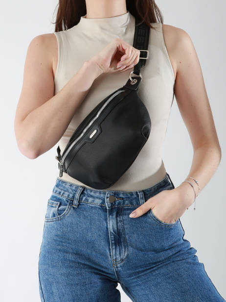 Sac Banane David jones Noir saffiano CM7371 vue secondaire 1