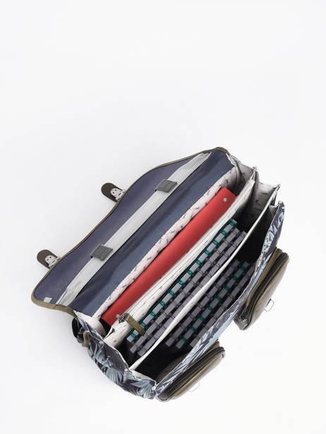 Cartable 3 Compartiments Cameleon Gris vintage urban PBVBCA41 vue secondaire 4