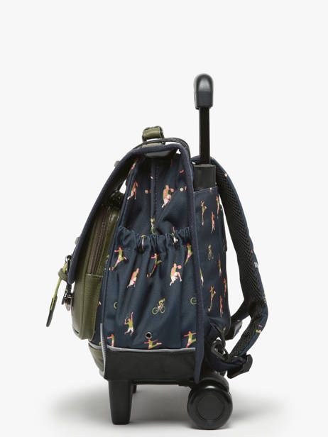 Cartable à Roulettes 2 Compartiments Cameleon Vert vintage urban PBVBCR38 vue secondaire 2