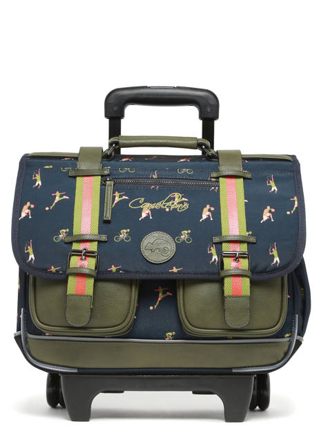 Cartable à Roulettes 2 Compartiments Cameleon Vert vintage urban PBVBCR38 vue secondaire 7