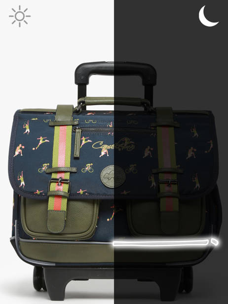 Cartable à Roulettes 2 Compartiments Cameleon Vert vintage urban PBVBCR38 vue secondaire 8