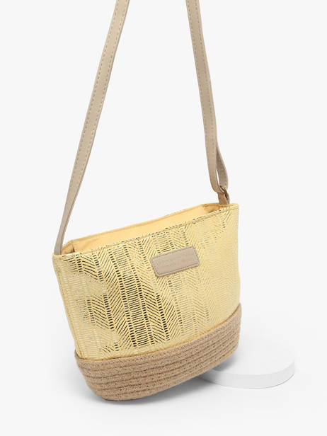 Sac Bandoulière Irisé Le voyage en panier Jaune guimauve PM289 vue secondaire 2