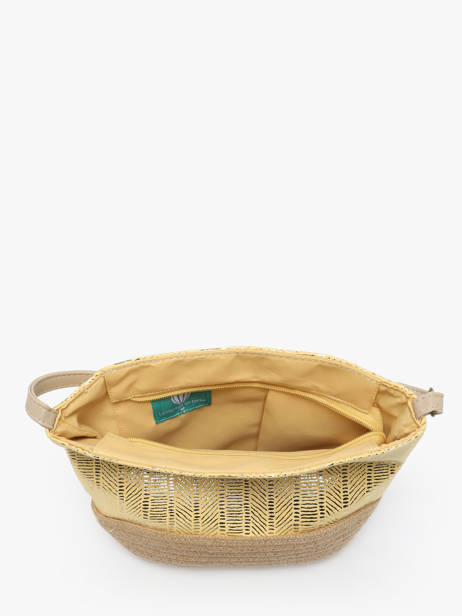 Sac Bandoulière Irisé Le voyage en panier Jaune guimauve PM289 vue secondaire 3