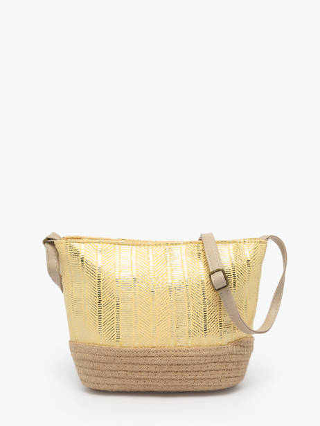 Sac Bandoulière Irisé Le voyage en panier Jaune guimauve PM289 vue secondaire 4
