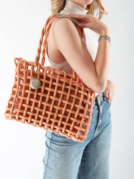 Sac à Main Crochet Le voyage en panier Orange crochet PM853 vue secondaire 1