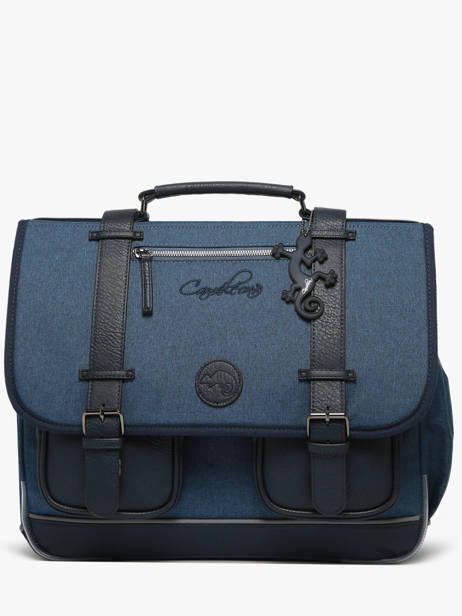 Cartable 3 Compartiments Cameleon Bleu vintage color VIC-CA41