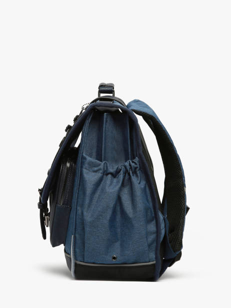 Cartable 3 Compartiments Cameleon Bleu vintage color VIC-CA41 vue secondaire 2