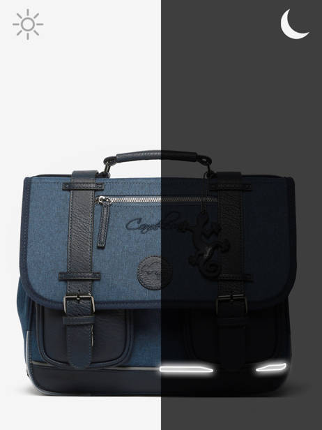Cartable 3 Compartiments Cameleon Bleu vintage color VIC-CA41 vue secondaire 7