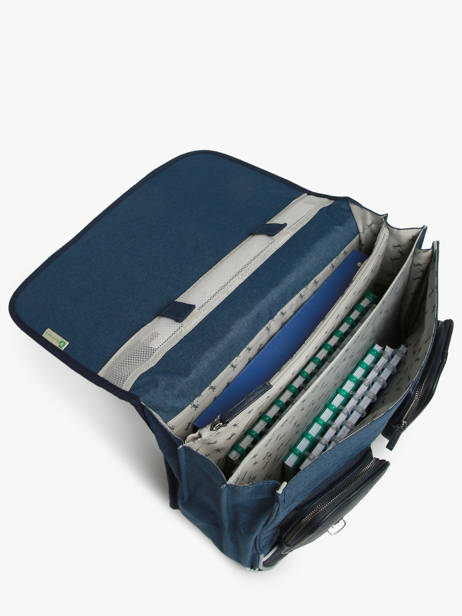 Cartable 3 Compartiments Cameleon Bleu vintage color VIC-CA41 vue secondaire 3