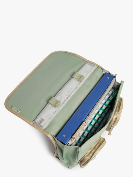 Cartable Enfant 2 Compartiments Cameleon Vert vintage fantasy CA35 vue secondaire 3