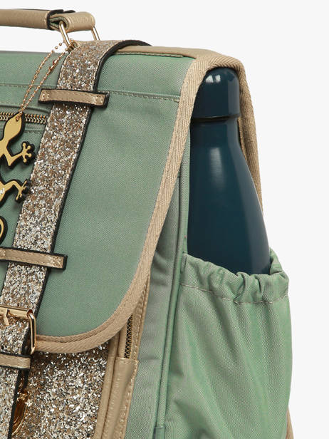 Cartable Enfant 2 Compartiments Cameleon Vert vintage fantasy CA35 vue secondaire 5