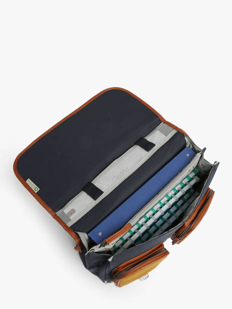 Cartable Enfant 2 Compartiments Cameleon Bleu vintage urban CA38 vue secondaire 3