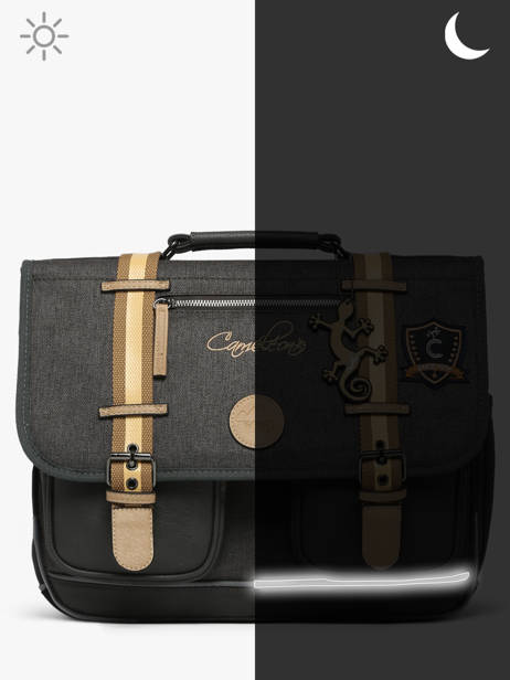 Cartable Enfant 3 Compartiments Cameleon Gris vintage urban CA41 vue secondaire 8