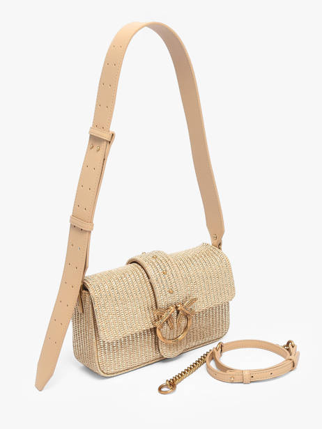 Sac Bandoulière Love Bag Icon Raphia Pinko Or love bag icon 4340A2CE vue secondaire 1