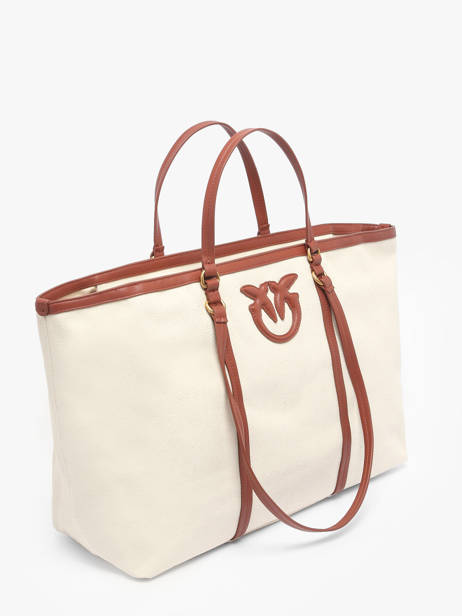 Sac Porté épaule Logo Shopper Coton Pinko Beige logo shopper 4715A2G2 vue secondaire 1
