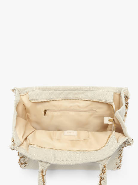 Sac Porté épaule Logo Shopper Coton Pinko Beige logo shopper A1X1 vue secondaire 3