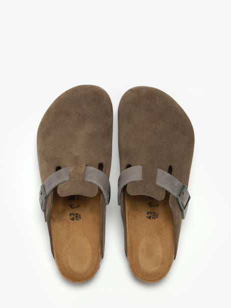 Mules Boston Concrete Gray En Cuir Birkenstock Gris men 1029210 vue secondaire 4