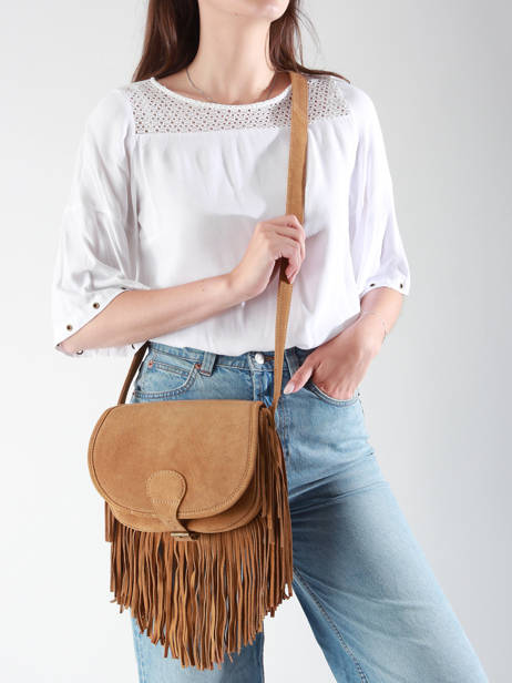 Sac Bandoulière Le Bohémien Folk Cuir Paul marius Marron folk BOHEMFOL vue secondaire 1