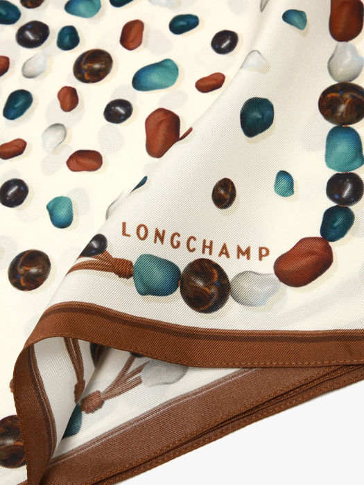 Longchamp Soie gots Foulard Marron