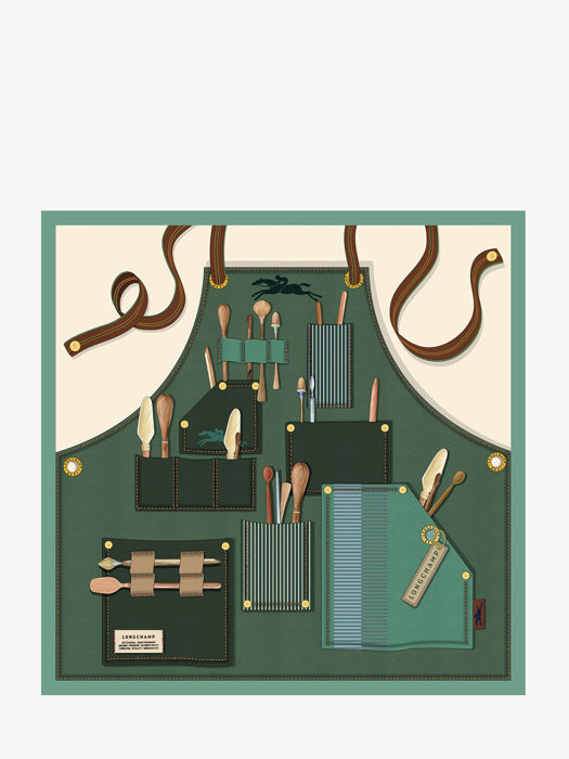 Longchamp Soie gots Foulard Vert