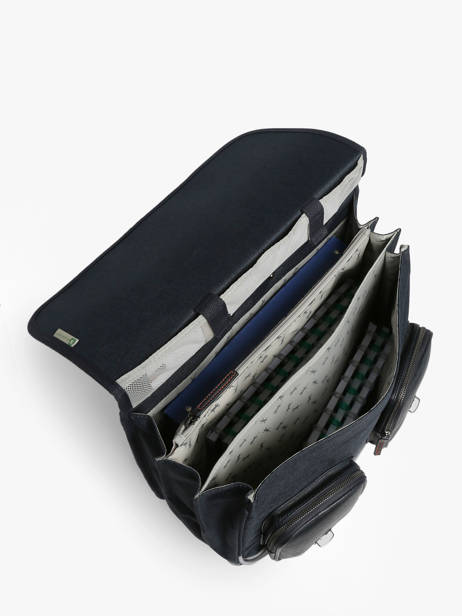 Cartable à Roulettes 3 Compartiments Cameleon Bleu vintage urban CR41 vue secondaire 3