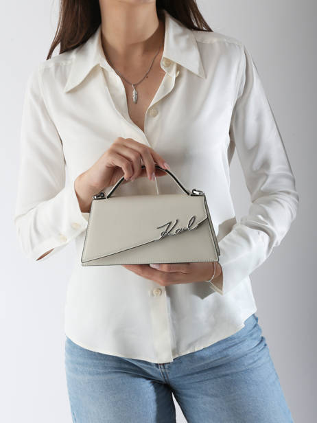 Sac Bandoulière K Signature Cuir Karl lagerfeld Beige k signature A1W30458 vue secondaire 1