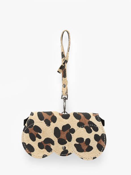 Étui Lunettes Cuir Milano Beige velvet leopardo VL25069