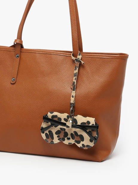 Étui Lunettes Cuir Milano Beige velvet leopardo VL25069 vue secondaire 2