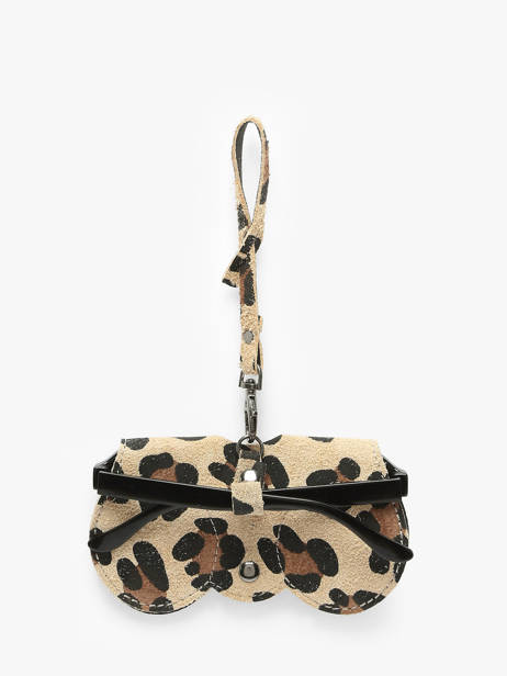 Étui Lunettes Cuir Milano Beige velvet leopardo VL25069 vue secondaire 3