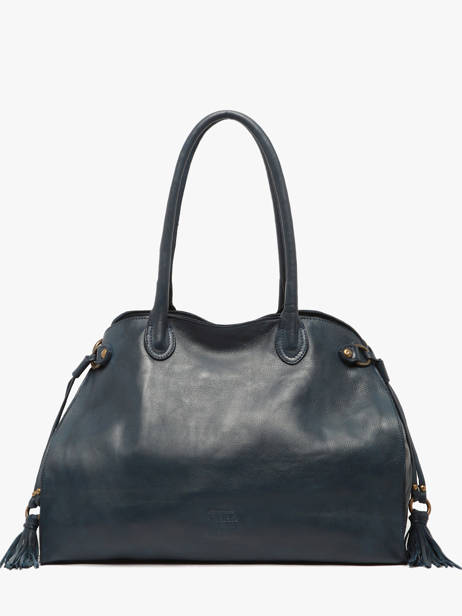 Sac Porté épaule A4 Cow Cuir Basilic pepper Bleu cow BCOW85