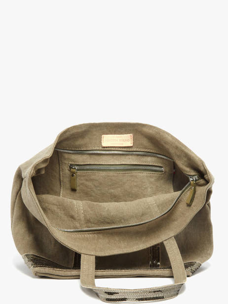 Cabas Cabas Lin Vanessa bruno Vert cabas lin 31V40378 vue secondaire 2