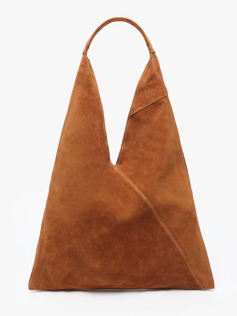 Sac Porté épaule A4 Velvet Cuir Milano Marron velvet VE25069 vue secondaire 4