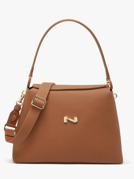 Sac Porté épaule Camelia Cuir Nathan baume Marron eden 5