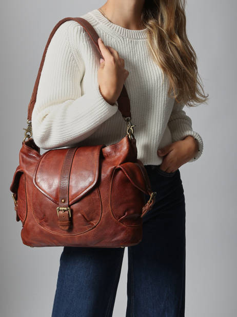 Sac Porté épaule Heritage Cuir Biba Marron heritage CLT1L vue secondaire 1