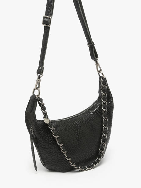 Sac Bandoulière Vintage Cuir Mila louise Noir vintage 3485E vue secondaire 2