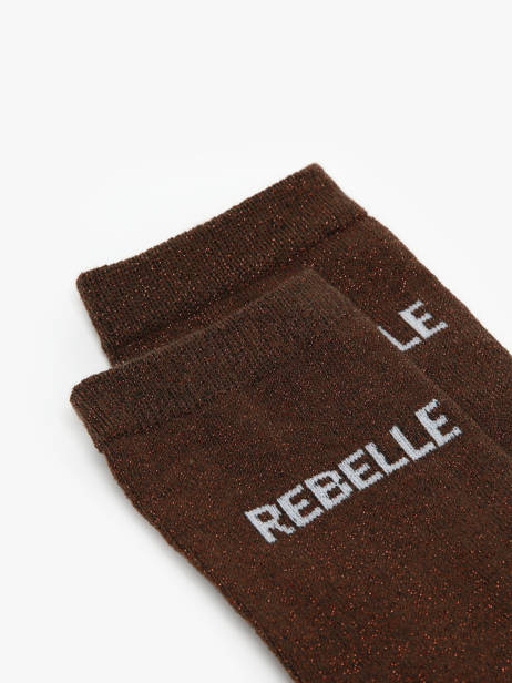 Chaussettes Femme Têtue Long Glitter Pieces Marron girl 17162499 vue secondaire 1