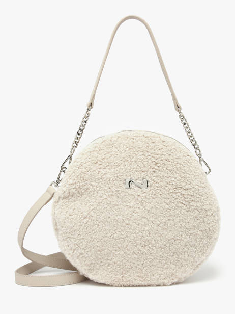 Sac Porté épaule Anna Winter Mouton Et Cuir Nathan baume Beige nathan S