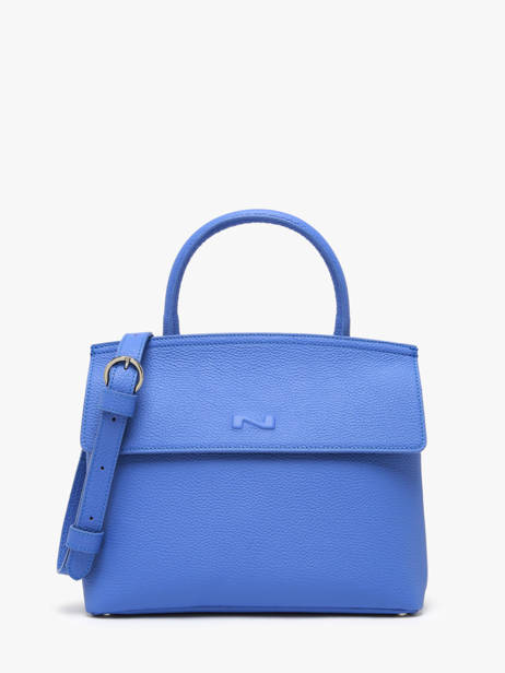 Sac Bandoulière Clarita Cuir Nathan baume Bleu nathan 18