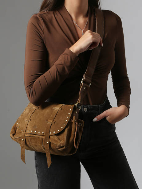 Sac Bandoulière Vintage Cuir Mila louise Marron vintage 3861VC vue secondaire 1