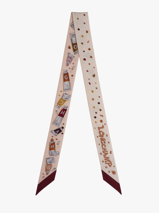 Longchamp Soie gots Foulard Rose