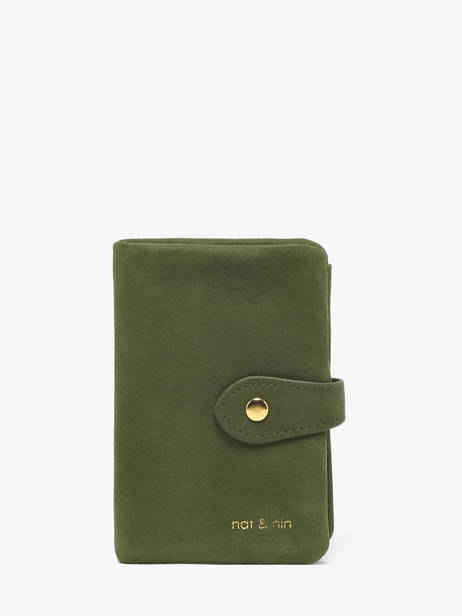 Portefeuille Joyce Cuir Nat et nin Vert vintage JOYCE
