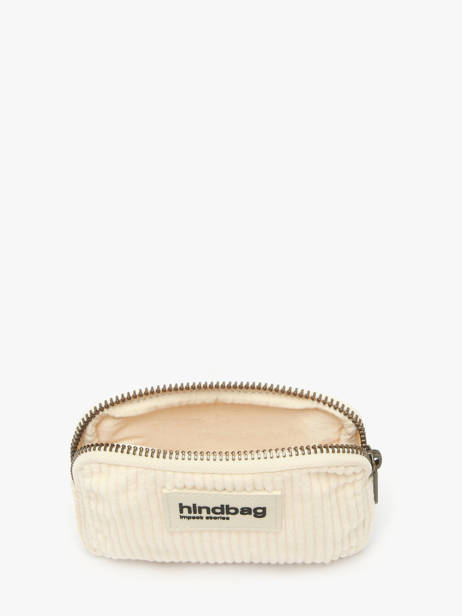 Porte-monnaie Hindbag Beige velours V vue secondaire 1
