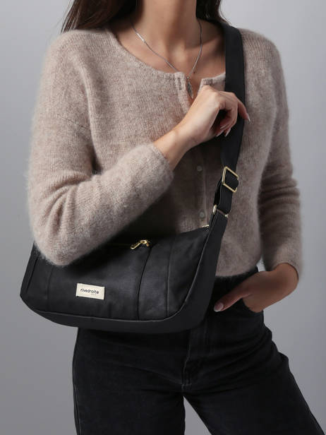 Sac Bandoulière Waxed Coton Rivedroite Noir waxed CHARIWAX vue secondaire 1