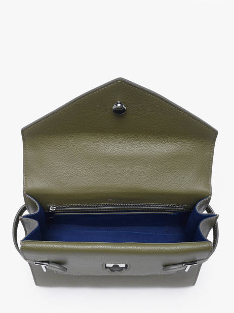 Sac Bandoulière M Double Rabat Emilie Cuir Grainé Le tanneur Vert emily TEMI1014 vue secondaire 2